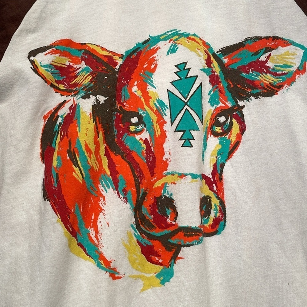 CRAZY TRAIN WESTERN COW TEE SIZE S - Picture 2 of 5